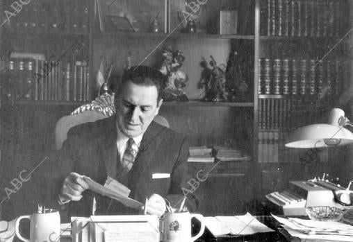 Juan Domingo Perón, en su casa de Madrid
